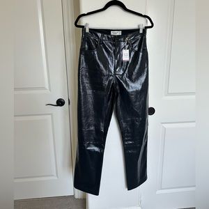 Abercrombie - Patent Leather 90s Straight Leg Pants Ultra High Rise